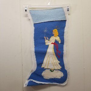 Christmas Holiday Angel Stocking‎ Panel Craft 23" DIY Needlepoint Embroidery